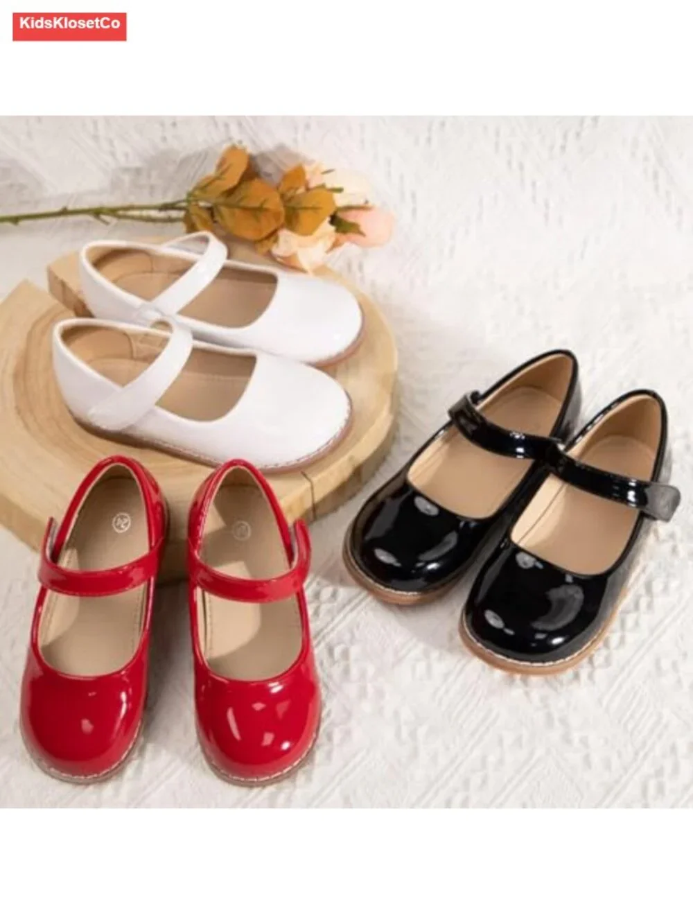 Toddler Girls Mary Jane Flats Faux Leather Bowknot Princess Dress Shoes Slip-On